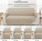 Reversible Sofa Covers Couch Cover Furniture Protector for Dogs Elastic Straps Water Resistant(Sofa,Sand/Beige)