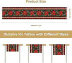 Christmas Table Runner,Seasonal Winter Xmas Holiday Plaid Table Cloth Kitchen Dining Table Decoration for Home Party Decor 13x120 Inch
