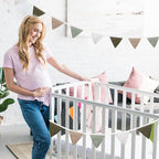 Oudain 15.5 ft Pennant Banner Flags, 2 Pcs Nursery Garland Triangle Bunting Flag Baby Banner for Nursery Decor Baby Birthday Boho Wedding Shower Party Event, Each 7.75 ft(Deep Color)
