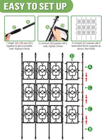 4 Sets Garden Trellis for Climbing Plants, Kalolary 5.5FT Plastic Love Screen Plant Trellis Frame for Potted Plants Rustproof Thicken Cucumber Trellis Stand for Vines Flowers Vegetable Indoor Outdoor