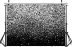 WOLADA Black and Silver Backdrop Silver Glitter Backdrop for Photography Wedding Birthday Baby Shower Party Photo Studio 10x8FT FW18