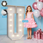 4FT Marquee Light Up Letters U,Party Decoration Large Marquee Light Up Letters with Weighted Water Bag,Pre-cut Foam Board Set Can Be Used for Birthdays,Weddings,Baby Anniversaries