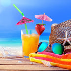BLUE TOP 100pcs Umbrella Drink Straws 9.45 Inch Assorted Colors, Fancy Mini Paper Umbrella Drink for Cocktail,Milkshake,Juice,Great for Valentine's Day Beach Party,Hawaiian Party,Luau Party,Bar