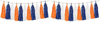 15PCS Navy Blue Orange White DIY Party Tassel Garland Paper Banner Streamer Backdrop for Graduation Astros Birthday Wedding Baby Shower Nursery Classroom Garland Tassel Hanging Decoration (Pack of 2)