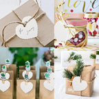 Custom Gift Tag, Personalized Favor Label, Kraft Wrapping Decoration, Wedding Supplies Birthday Party Craft, Thick Paper Hang Card with String (Heart Shape)