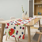 Strawberry Table Runner Spring Summer Fruit Wild Berry Forest Garden Dinner Runner for Farmhouse Party Holiday Home Kitchen Dining Table Decor 13x36