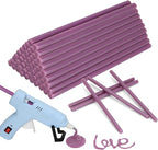 MATUFF light purple Hot Glue Sticks Mini 0.27" x 5.9 inches, Hot Melt Mini Glue Sticks Colored for All Temperature Mini Glue Guns, for Craft Arts and Wedding Cards Stamp Sealing, Bulk hot Glue 60 Pack