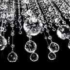 Clear Crystal Beads Strands Glass Beads String Hanging Decor for Wedding Arch Centerpieces Curtain Chandelier Ornaments Door Ceiling Beaded Drapes Decoration Accessories(2 Feet 5pcs)