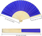 Aneco 18 Pieces 18 Colors Handheld Fans Cloth Hand Fans Bamboo Folding Fans for Wedding Decoration, Church Wedding Gifts, Party Favors, DIY Decoration