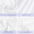 6 Pack White 90 Inch Round Tablecloths. Stain and Winkle Resistant Polyester Washable White Table Cloths for Parties Wedding Dining