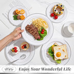 350Piece Silver Plastic Dinnerware Set for 50 Guests - Silver Plastic Plates with Cutlery Include:50Dinner Plates-50Dessert Plates-50Pre Rolled Napkins with Silverware for Christmas