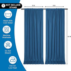 DWCN 10x10 FT Backdrop Curtains for Parties, Photography Backdrop Drapes with Rod Pockets for Wedding Decorations Stage Birthday Family Gatherings, 2 Panels 5ft x 10ft, Royal Blue