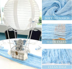 6 Pack Baby Blue Cheesecloth Table Runner 120 inch Gauze Cheese Cloth Table Runner Light Blue 10FT Boho Sheer Runner for Wedding Party Baby Shower Birthday Boy's Room Home Decor