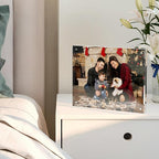 6x8 Acrylic Picture Frame 3 Pack, Clear Freestanding Double Sided Frameless Magnetic Photo Frames, Desktop Display Decor Gift