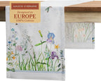 Maison d' Hermine Table Runner 100% Cotton Single Layer Table Runners 72 inches Long Decorative for Home Kitchen Dining Party Wedding Bridal Shower Spring Summer (Fleurs De Mai, 14.50" x 72")