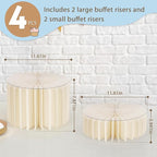 4 Pcs Buffet Risers, Food Risers for Buffet Table, White Food Display Risers for Party Buffet Risers and Stands for Show Catering Desserts, Food, Jewelry (4 Pcs)