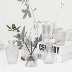 6Pcs Glass Bud Vase Set,Small Flower Vase for Tables Centerpieces Decor, Mini Vintage Clear Vase for Home,Wedding,Party Decorations（6 Pcs，Clear）