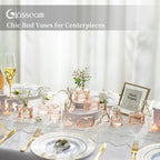 Glasseam Mini Bud Vases for Centerpieces: Clear Small Flower Vase Set of 20 Cute Tiny Glass Table Centerpieces Modern Wedding Birthday Party Baby Shower Dining Room Decoration Champagne
