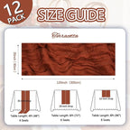 12 Pack Fall Thanksgiving Table Runner Terracotta Cheesecloth 10ft Boho Gauze Fabric Cheese Cloth Burnt Orange Table Runner 35 x 120 Inch Rustic Sheer for Wedding Décor Party Centerpiece Decoration