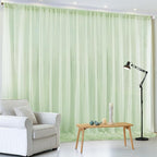 PARTISKY 10x10ft Sage Green Chiffon Sheer Backdrop Curtains, Wrinkle-Free Wedding Backdrop Drapes for Birthday Party Ceremony Arch Stage Decor Background for Photography 5x10ft,2 Panels