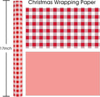 Burymento Red Checkerboard Wrapping Paper, Gift Wrap for Birthday, Valentines, Mothers day, Graduation, Wedding, Fathers day, Baby Shower, Christmas (17in x 32.8ft)
