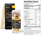 Cobakey Genuine Edible Gold Leaf Flakes - 50mg Edible Gold Flakes for Cake Decoration (Cupcake, Chocolate, Steak, Drink & Cooking), PureGold Leaf with Edible Glitter & Wooden Tweezers
