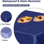 4 PCS Navy Plastic Tablecloths for Rectangle and Round Tables, 54" x 108" Stain Resistant Disposable Tablecloth for Picnic, Weddings, Baptism Decorations, Picnic Table Cover for Parties, Birthday