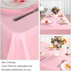 8 Pack Pink Tablecloth 60 x 102 Inch Rectangular Tablecloths for 6 Foot Rectangle Tables, Wrinkle Resistant Pink Table Cloth Washable Polyester Fabric Table Covers for Buffet Wedding Party Banquet