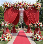 20ftx12ft Wrinkle Free Red Backdrop Curtain, 4 Panels 12FT Height Red Wedding Backdrop Drapes, Silky Polyester Back Drop Cloth for Birthday Photography Background Party Backdrop Draping