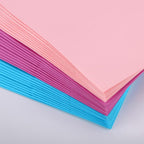Cooraby 30 Pieces 5.1 x 3.1 x 9.4 Inches Colorful Kraft Paper Bags with 48 Stickers Party Treat for Wedding, Celebration, Birthday Party Supplies (Sky Blue, Light Purple, Pink)