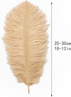 Ballinger Champagne Ostrich Feathers Bulk - 24pcs 10-12inch Boho Feathers for vase and Home Decor Wedding Party Centerpieces