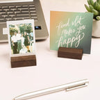 UNIQOOO 12 Pack 2" Rustic Walnut Wood Stands for Cardstock, Wedding Table Numbers Holders, Photo Holder, Photo Display Stand for Event Decor, Retail Shop, Cafe Restaurant Menu, Business Card, Name Tag