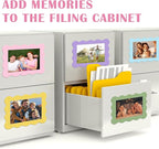 Kingdder 12 Pcs Scalloped Magnetic Picture Frame for Refrigerator 4 x 6 Pastel Reusable Picture Frame Magnets Decorative Photo Holders for Fridge Home School Office Kitchen Locker Decor
