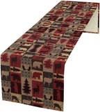 Retro Rustic Bear Table Runner, Wild Bear Cabin Pine Farmhouse Table Runner for Bedroom Kitchen Living Room Vintage Country Style Lodge 13x36 Inch