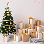 UnicoPak 50 Pack 4x4x4 White Gift Boxes, Elegant Small Gift Boxes with Lids for Birthday Wedding Holiday Christmas, Gift Box for Ornaments Treats Candle Mug Crafting