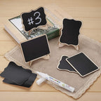 ONUPGO 20 Pack Mini Chalkboards Signs with 1 Liquid Chalk Marker, Small Wooden Chalkboard Labels with Support Easels, Place Cards Food Signs Blackboards for Table Numbers, Weddings, Party Decoration