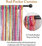 ShinyBeauty 4Pcs 2FTx8FT Rainbow Sequin Backdrop Curtains - Sparkly Photo Background for Parties, Weddings, Baby Showers, and Events - Durable and No-Drop Sequins Photograpahy Backdrops