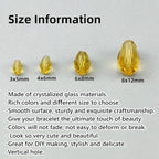 150pcs 4x6mm Teardrop Crystal Glass Beads for Jewelry Making, Faceted Vertical Hole Teardrop Glass Spacer Beads for Wind Chimes Bracelet Earring Necklace DIY Craft(Light Yellow)