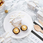 AWELL Small Marble White Gift Candy Box Bulk 2x2x2 inches with Ribbon Party Favor Box,Gold and White Marble,Pack of 50