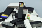 Chandler Studio 10 Boxes - Wooden Matchsticks in a Blank Matchbox with White/Black Matchboxes Colorful Tips (2" Matchboxes, 10 Boxes)