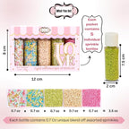 Confect Sprinkles – 5 Pack Assorted Cake Decorating Mix (Hot Pink & Ivory Pearl Dragees, Champagne Gold & Blue Jimmies, Green Sparkling Sugar) – Festive Edible Toppings for Cakes, Cupcakes, Cookies – Vegan, Gluten-Free, Nut-Free, Soy-Free, Dairy-Free, ...