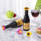 3 Pcs Wine Bottle Stopper, Silicone Sunflower Cute Wine Bottle Stopper, Reusable Wine Saver to Keep Wine Fresh(Yellow, Pink, Purple)