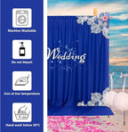 Royal Blue Backdrop Curtains for Party Stage Wedding Ceremony Light Filtering Curtains Photography Backdrop for Baby Showers Rod Pocket Home Sliding Door Decoration, 5ft x 7ft, 2 Panels