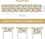Mushroom Table Runner, Vintage Nature Plant Table Runner for Farmhouse Kitchen Dining Table Decoration for Home Party Decor 13x120 Inch