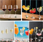 Wine Glass Charms Wine Charms for Stem Glasses Glass Markers Identifiers Tags for Christmas Tasting Party Favors Decorations