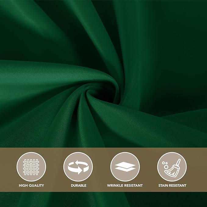 sancua Square Tablecloths 70x70 Inch Hunter Green, 2 Pack - Fabric Table Cloth for Square or Round Tables, Washable Polyester Table Cover for Christmas Dinner, Holiday Party, Display Tables