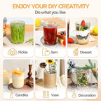 ComSaf Mason Jars 32 oz - 4 Pack, Wide Mouth Mason Jars with Lids, Prep Mear Glass Jars, Canning Jars for Pickling, Suntea, Salad, Honey, Desert, Shower Wedding Favors, DIY Candles Decor