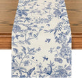 Artoid Mode Monochrome Sketch Birds and Flowers Spring Table Runner, Seasonal Summer Fall Kitchen Dining Table Decoration for Home Party Decor 13x120 Inch