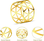 KPOSIYA Set of 20 Napkin Rings with Hollow Out Design Gold Napkin Ring Holder for Wedding Party Holiday Banquet Christmas Dinner Delicate Serviette Buckles Decor Favor (20, Style 2-Gold)