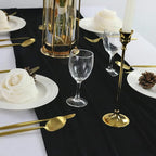 Velvet Table Runner, 5 Pack Luxurious Wedding Reception Decorations Soft Velvet Fabric Table Linen Overlay for Party (20 x 120 inch, Black)